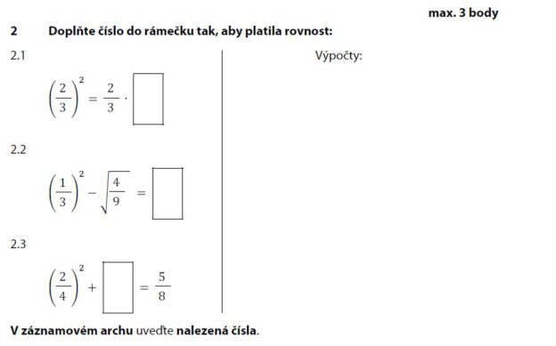 Řešení ilustračního přijímacího testu z matematiky na střední školy