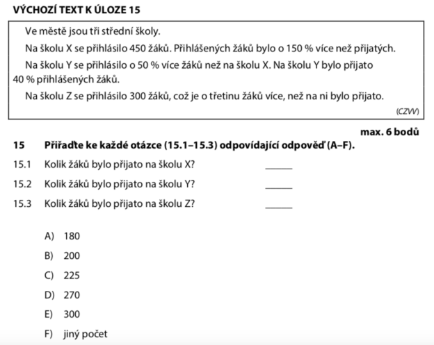 Řešení ilustračního přijímacího testu z matematiky na střední školy